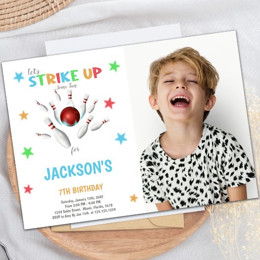 レッドボールボーリング誕生日招待状(写真あり) 招待状