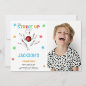 レッドボールボーリング誕生日招待状(写真あり) 招待状 (正面)