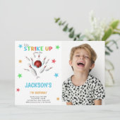 レッドボールボーリング誕生日招待状(写真あり) 招待状 (スタンド正面)