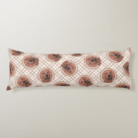 レッドボーンクーン絵を描ズかわいいオリジナルドッグアート ボディピロー (正面)