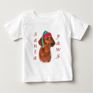 レッドボーンコンハウンドサンタポーズ ベビーTシャツ