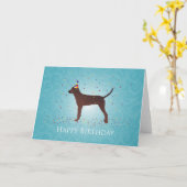 レッドボーンコンハウンドハッピーバースデーデザイン カード (黄色い花)