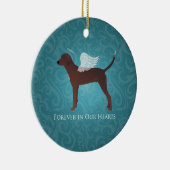 レッドボーンコンハウンドペットメモリアルエンジェルドッグ セラミックオーナメント (右)