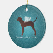レッドボーンコンハウンドペットメモリアルエンジェルドッグ セラミックオーナメント (左)