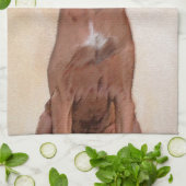 レッドボーン絵画ハウンド – かわいいオリジナルドッグアート キッチンタオル (折り畳み)