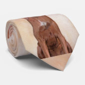 レッドボーン絵画ハウンド – かわいいオリジナルドッグアート ネクタイ (ロール)