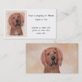 レッドボーン絵画ハウンド – かわいいオリジナルドッグアート 名刺 (正面/裏面)