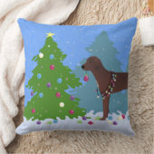 レッドボーン飾コンハウンドのクリスマスツリー クッション (ブランケット)