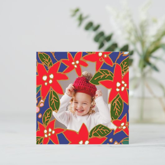 レッドポお洒落インセッティアスホリデイフォトカード シーズンカード (スタンド正面)