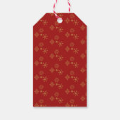 レッドポインセチアとゴールデン《写真》ぼけ味クリスマス ギフトタグ (裏面)