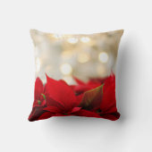 レッドポインセチアとゴールデン《写真》ぼけ味クリスマス クッション (裏面)