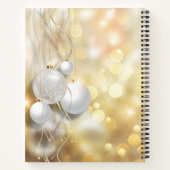 レッドポインセチアとゴールデン《写真》ぼけ味クリスマス ノートブック (裏面)