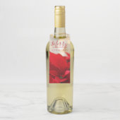 レッドポインセチアとゴールデン《写真》ぼけ味クリスマス ボトルネックタグ (ボトル)