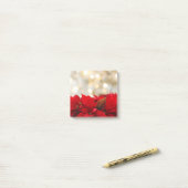 レッドポインセチアとゴールデン《写真》ぼけ味クリスマス ポストイット (デスク上)