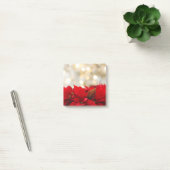 レッドポインセチアとゴールデン《写真》ぼけ味クリスマス ポストイット (オフィス)