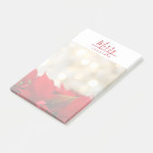 レッドポインセチアとゴールデン《写真》ぼけ味クリスマス ポストイット (アングル)