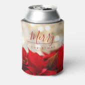 レッドポインセチアとゴールデン《写真》ぼけ味クリスマス 缶クーラー (缶裏面)