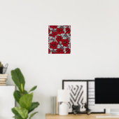 レッドポインセチアとベリー、クリスマスデザイン ポスター (ホームオフィス)