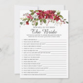 レッドポインセチアどのように良く花嫁のゲームを知っている 招待状 (正面)