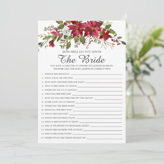 レッドポインセチアどのように良く花嫁のゲームを知っている 招待状 (スタンド正面)