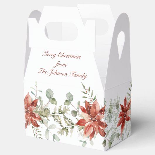 レッドポインセチアのクリスマスグリーン フェイバーボックス (オープン)