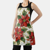 レッドポインセチアのクリスマスフラワー エプロン (インサイチュ)