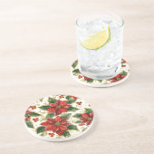 レッドポインセチアのクリスマスフラワー コースター (側面)