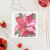レッドポインセチアのクリスマスフラワー スタンダードカクテルナプキン (インサイチュ)