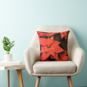 レッドポインセチアのクリスマスフローホリデーデコール クッション (椅子)