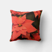 レッドポインセチアのクリスマスフローホリデーデコール クッション (裏面)