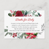 レッドポインセチアのクリスマスベビーシャワー予約リクエスト エンクロージャーカード (正面)