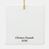 レッドポインセチアのクリスマス記念品 セラミックオーナメント (裏面)