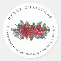 レッドポインセチアクラシックメリークリスマスアドレス