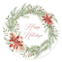 レッドポインセチアクリスマスグリーンリース