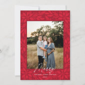 レッドポインセチアクリスマスデザイン シーズンカード (正面)