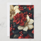 レッドポインセチアクリスマスパーティの招待状 招待状 (裏面)