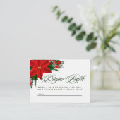 レッドポインセチアパイングリーンベビーおむつラッフル エンクロージャーカード (スタンド正面)