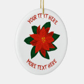 レッドポインセチアパーソナライズされた花クリスマス セラミックオーナメント (右)