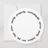 レッドポインセチアフェイクグリッタークリスマスカード (裏面)