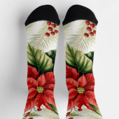 レッドポインセチアフェスティバルフローラ ソックス (上部)
