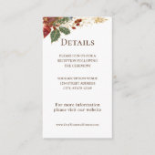 レッドポインセチアフローラクリスマスウィンターウェディング エンクロージャーカード (正面)