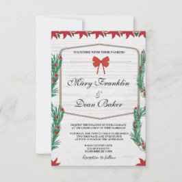 レッドポインセチアフローラクリスマスウォーター結婚カラー 招待状