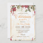 レッドポインセチアフローラクリスマスパーティー 招待状 (正面)