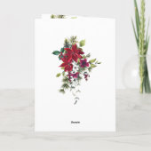 レッドポインセチアフローラクリスマスフォト水彩色 シーズンカード (裏面)