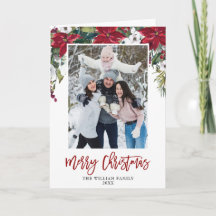 レッドポインセチアフローラクリスマスフォト水彩色