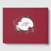 レッドポインセチアフローラクリスマスブライダルシャワー ゲストブック (裏面)