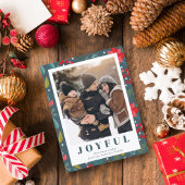 レッドポインセチアフローラグリーンフォトクリスマス シーズンカード