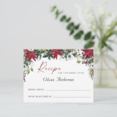 レッドポインセチアフローラブライダルシャワーレシピカード ポストカード (スタンド正面)