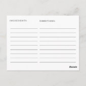 レッドポインセチアフローラブライダルシャワーレシピカード ポストカード (裏面)