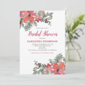 レッドポインセチアフローラブライダルシャワー 招待状 (スタンド正面)